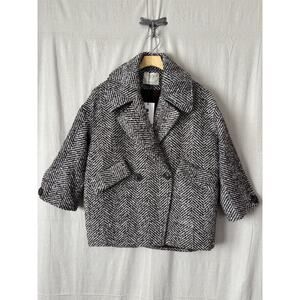 Cubic Experimental Fashion Women's Herringbone Tweed Hipster Jacket Size F (M)
